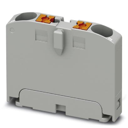 Phoenix Contact Finger-Safe Power Distribution Block; PTFIX 2X2.5 GY; 24A; 2-Pole; Push-In Terminals; 1/1 Line/Load Terminal Openings; Direct Mount